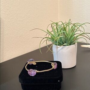 BB Elegant Gold and Purple Beaded Bracelet